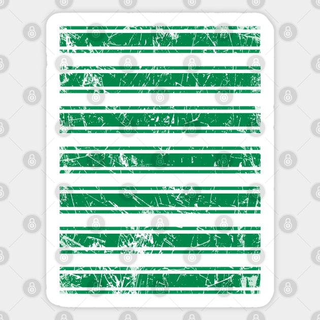 Glasgow Celtic Football Club Green and White Distressed Hooped Design Sticker by MacPean